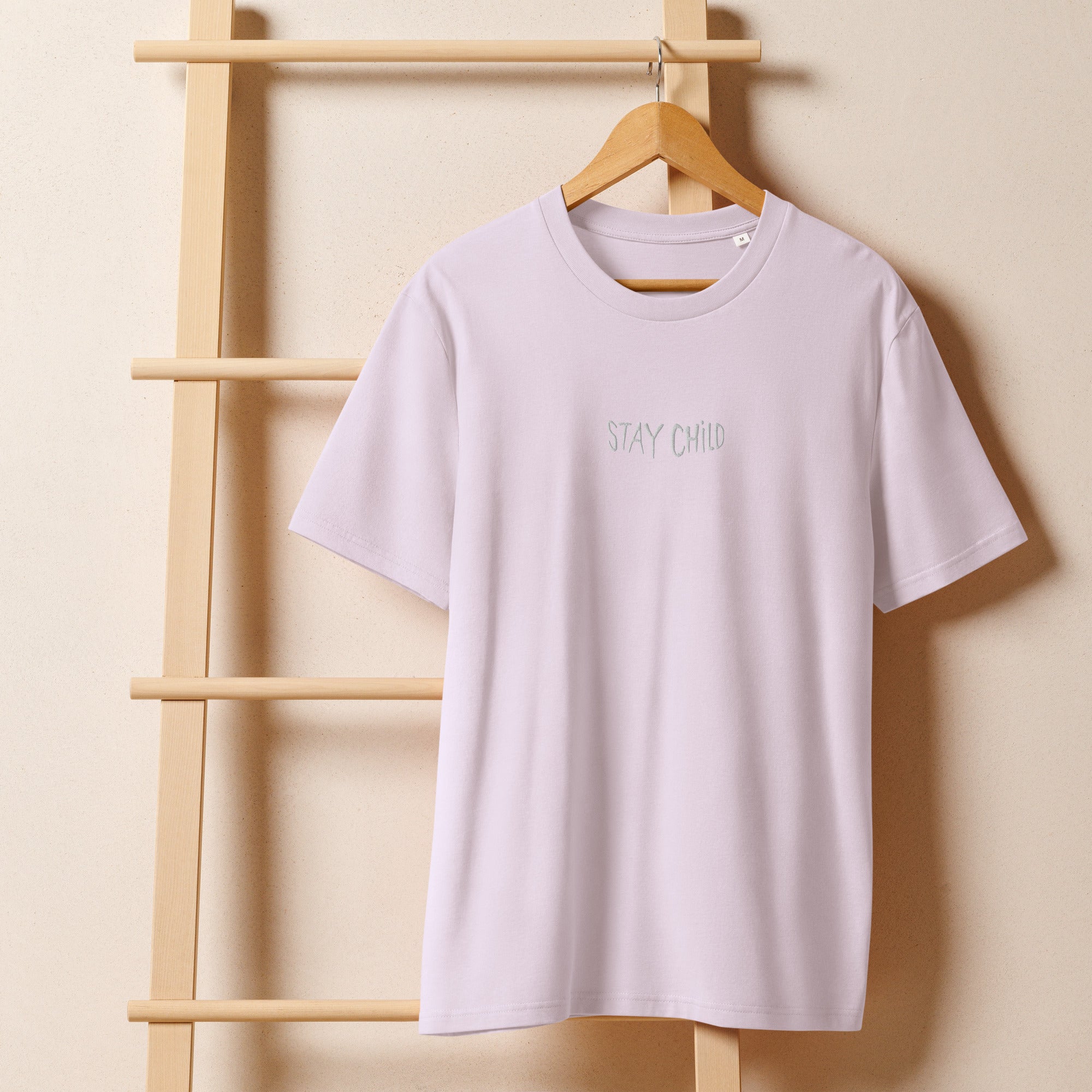 T-shirt col côtelé bio unisexe lavande – Stay Child, Fuso